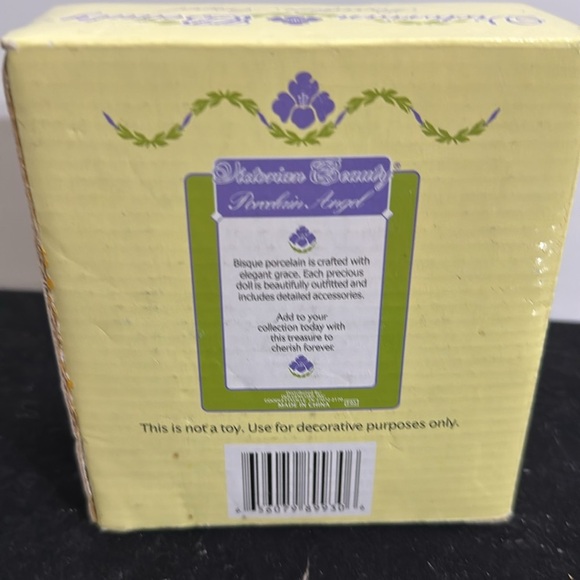 BISQUE PORCELAIN ANGEL DOLLS "VICTORIAN BEAUTY" BRUNETTE WITH WHITE & GOLD DRESS - Picture 3 of 6